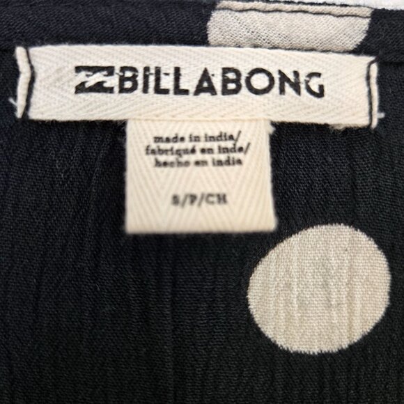 Billabong Gauzy Polka Dot Dolman Bell Sleeve Tie Waist Top Size Small - Picture 3 of 4